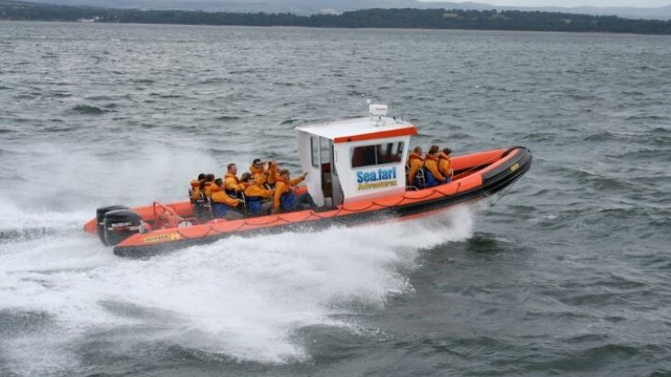 passengers on a south queensferry boat trip with seafari adventures