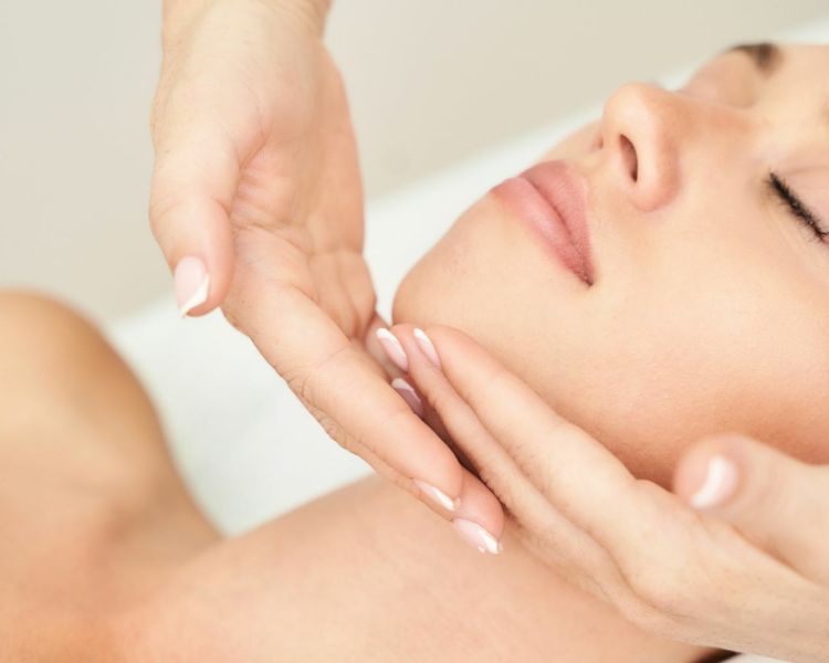Woman having a facial treatment done