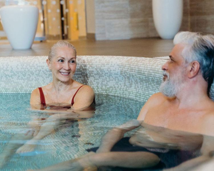 Couple in a hot tub...