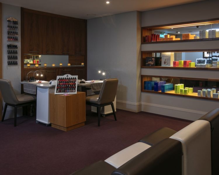 The manicure area at the spa of the westerwood hotel in glasgow