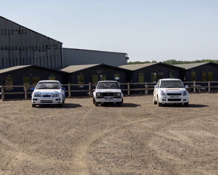 rally cars parked up for a rally driving experience day