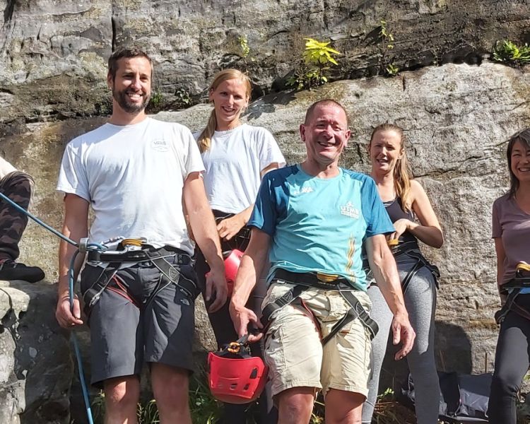 A group at Intro to Climbing Hatt Adventures