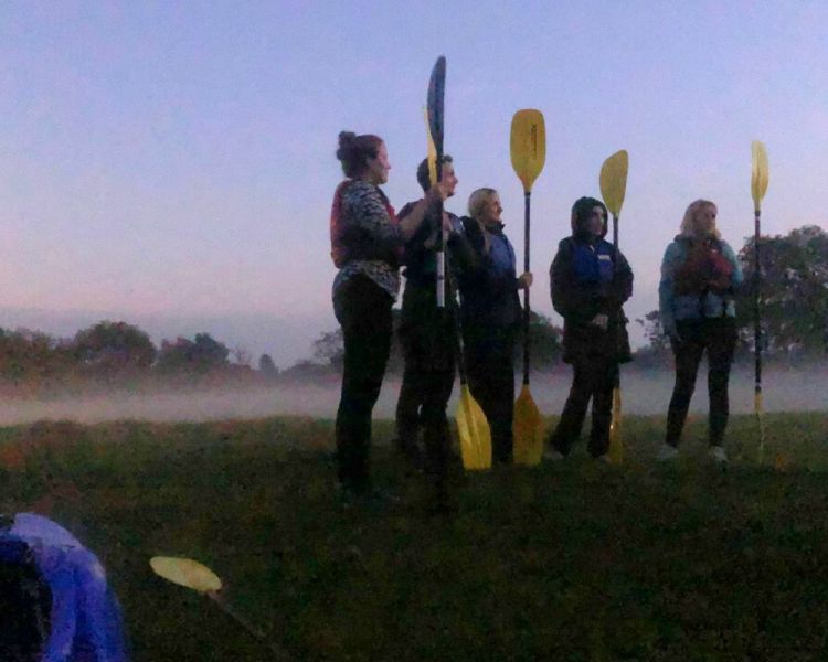 Kayaking at night time