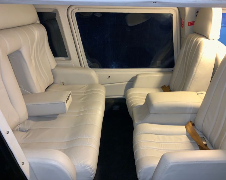 the seating area in a helicopter