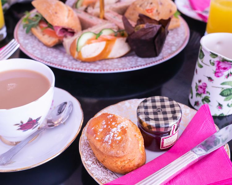 prosecco afternoon tea at brigit's bakery in covent garden