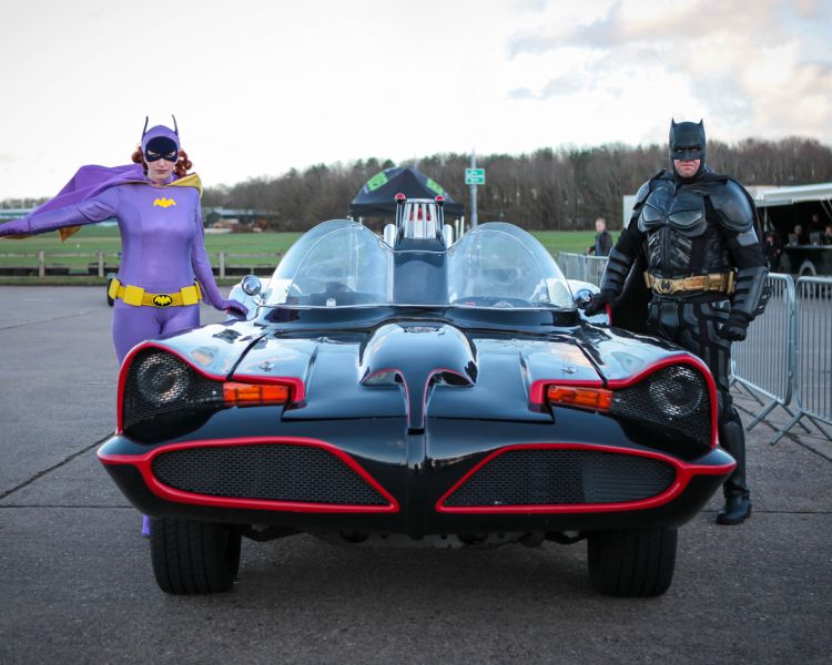 batmobile on a track for a superhero driving experience day