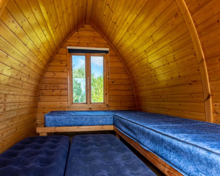 Interior layout of lakeside pod