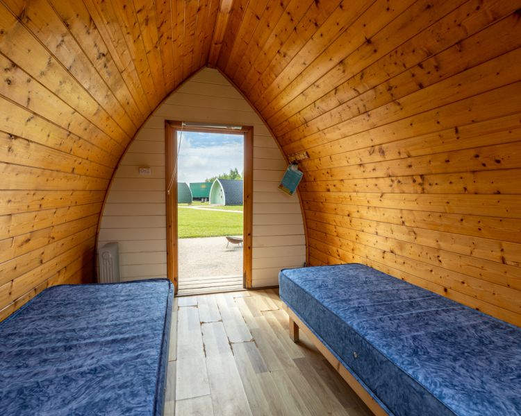 Interior of lakeside pod