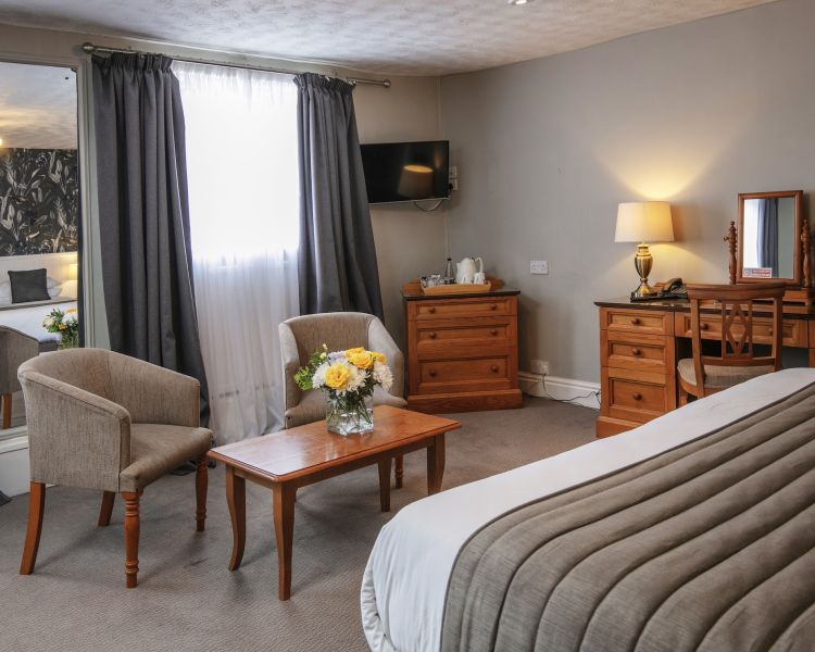 a smartly decorated double room at a hotel in ironbridge in shropshire