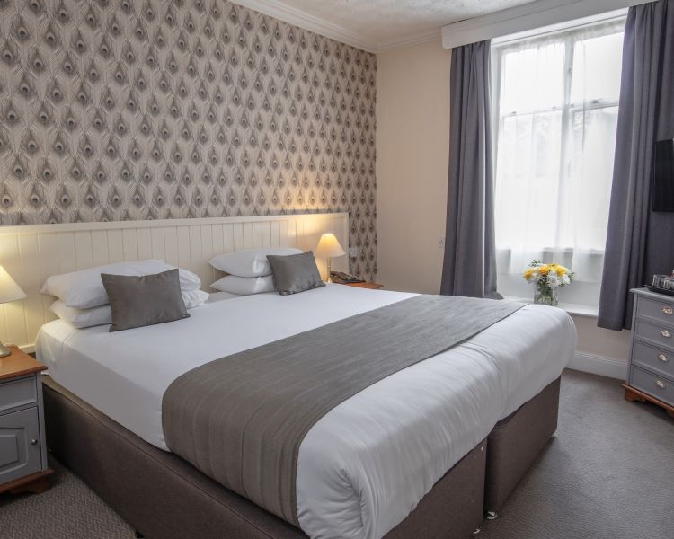 a smartly decorated double room in a country hotel in ironbridge in shropshire