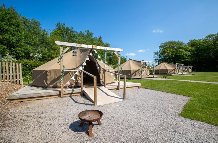 Glamping bell tent exterior