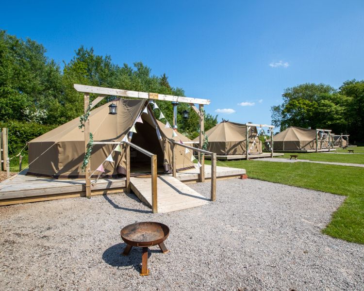 Glamping bell tent exterior