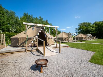 Glamping bell tent exterior