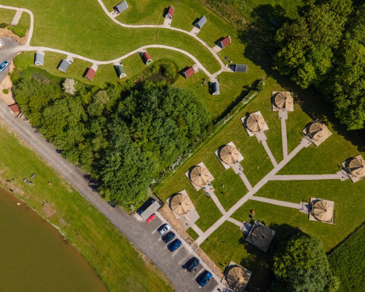 Bell tent arial view