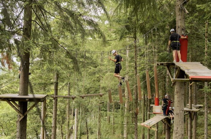 people making their way along the course at zip world zip safari