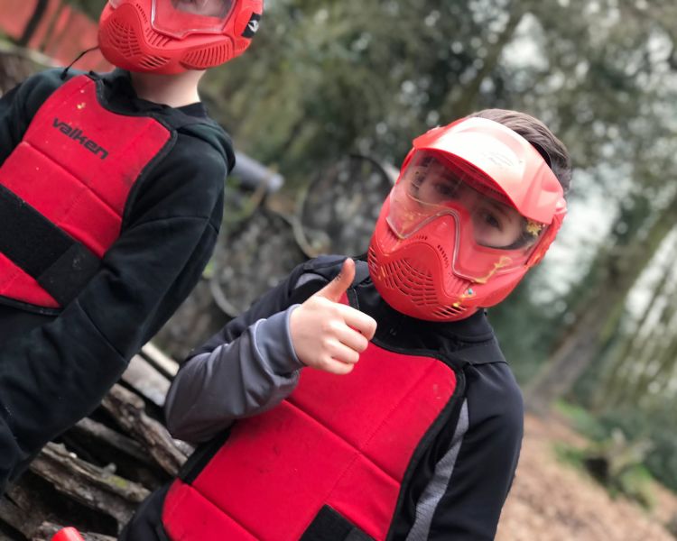 Young boy in protective gear