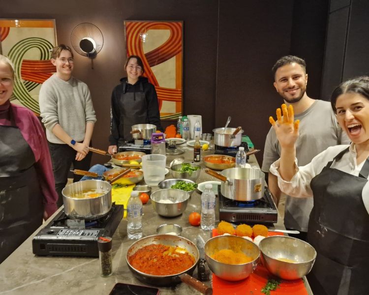 Students on the indian food cookery course