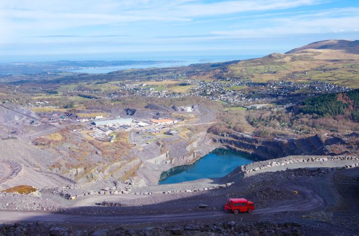 view of the penrnyn slate quarry which you can tour with zip world
