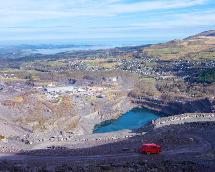 view of the penrnyn slate quarry which you can tour with zip world