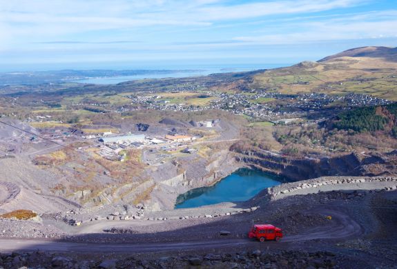 view of the penrnyn slate quarry which you can tour with zip world