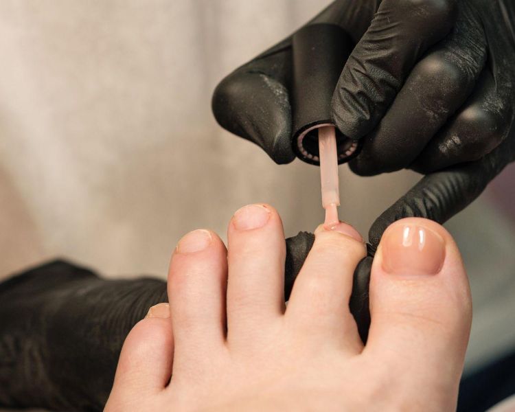 Woman having a pedicure