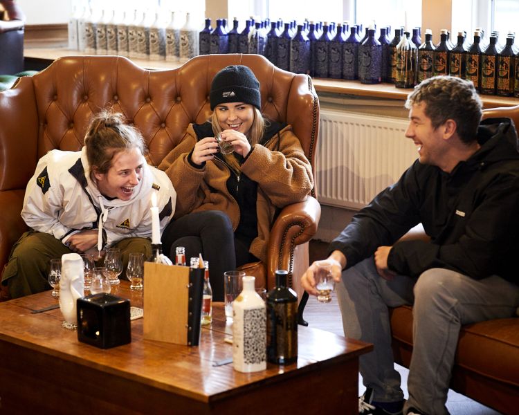 people sampling drinks on a distillery tour with forest distillery in cheshire
