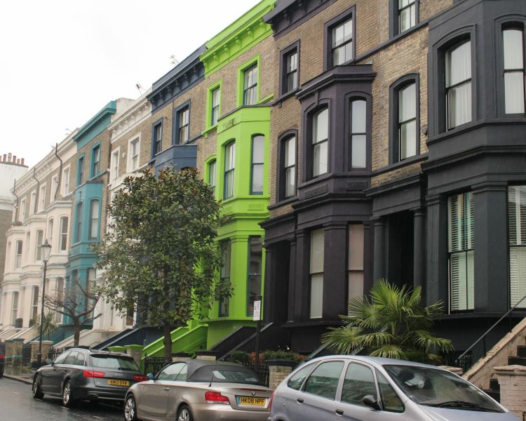 Notting Hill houses in black and green