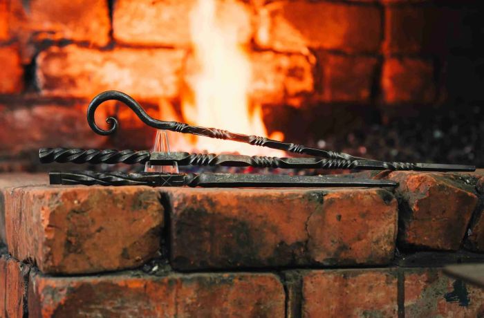 three harry potter style wands made of iron on a blacksmith experience