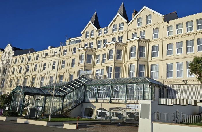 the exterior of the empress hotel on the isle of man