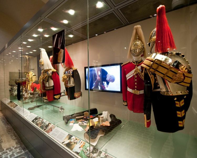 view of the uniform displays in the household cavalry museum