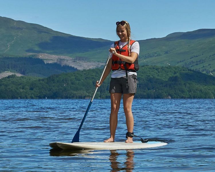 Paddleboarding in Loch Lomond