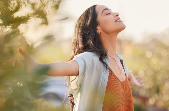 Lady enjoying nature