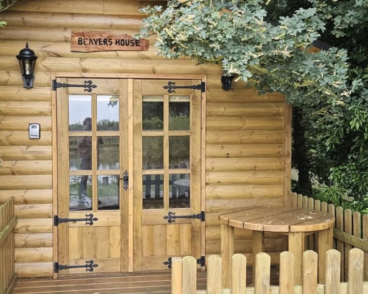 beavers house wooden cabin used for glamping experience in cambridgeshire