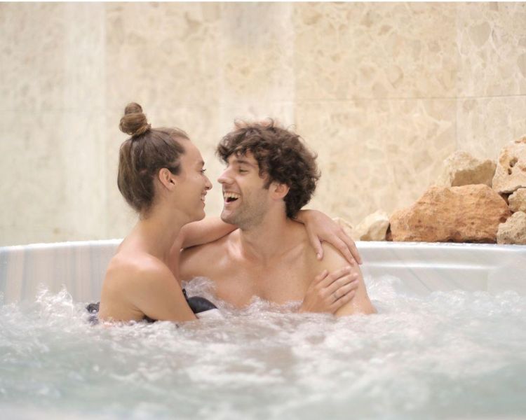 Man and woman in a hot tub