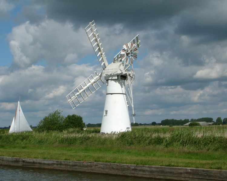Old windmill on norfolk broads