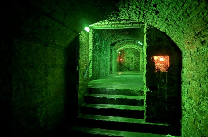 Spooky underground vaults seen on the haunted vaults walking tour in edinburgh
