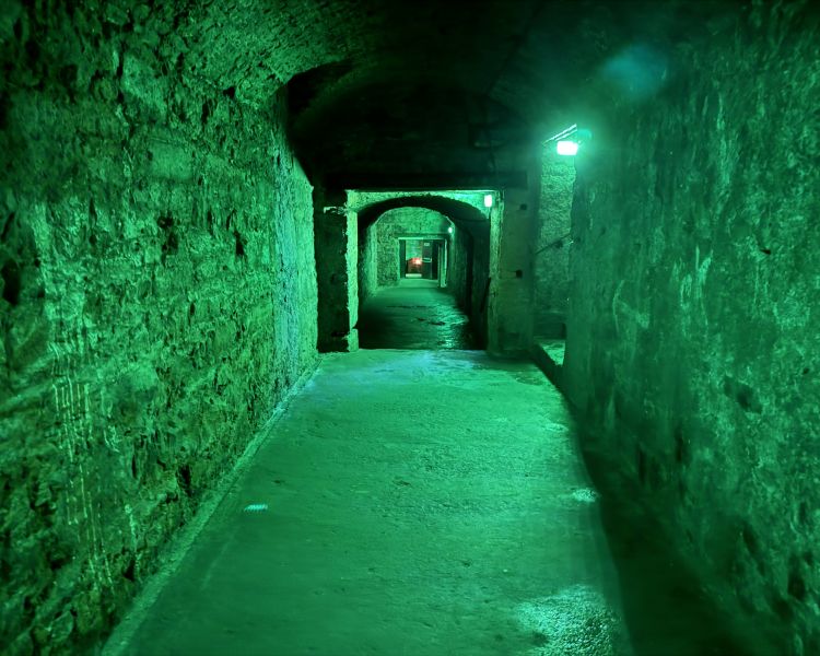 Looking into the underground seen on the vaults walking tour in edinburgh