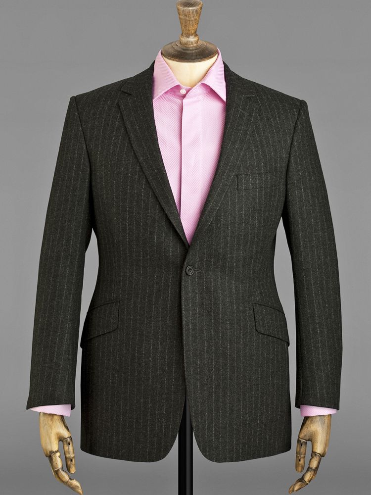 Grey flannel chalk stripe