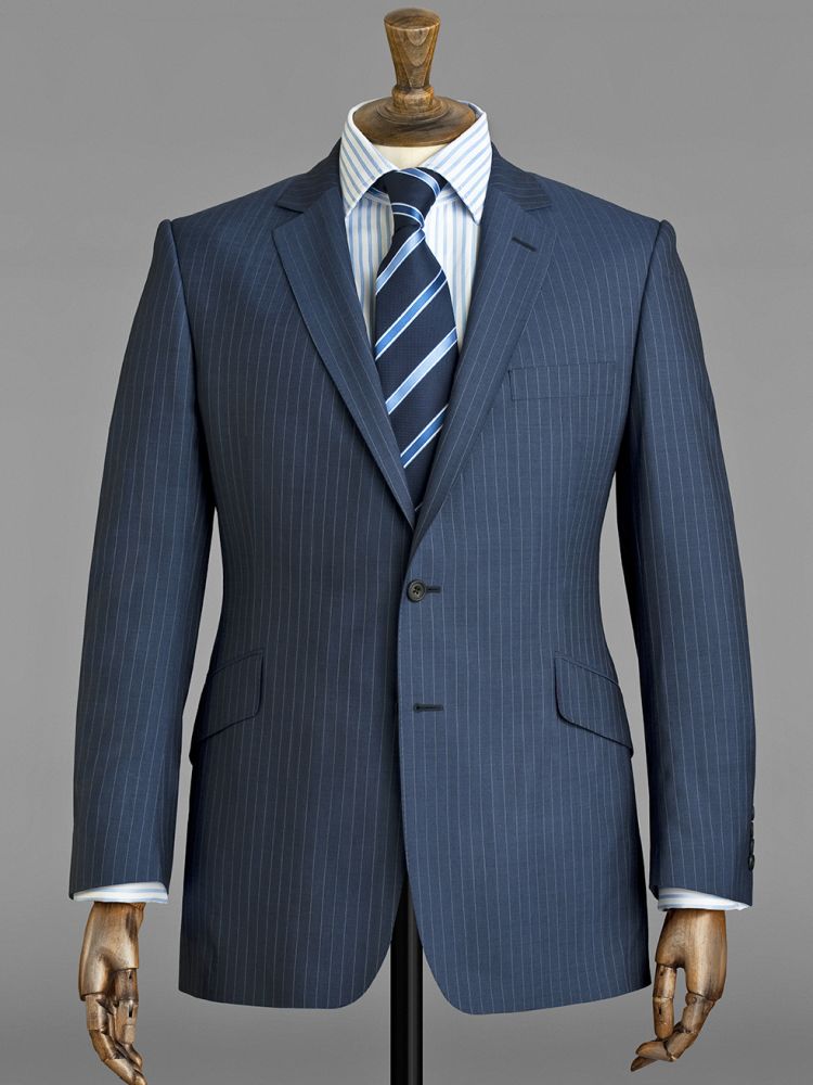 Mid blue pin stripe