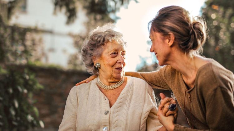 Mum and daughter talking