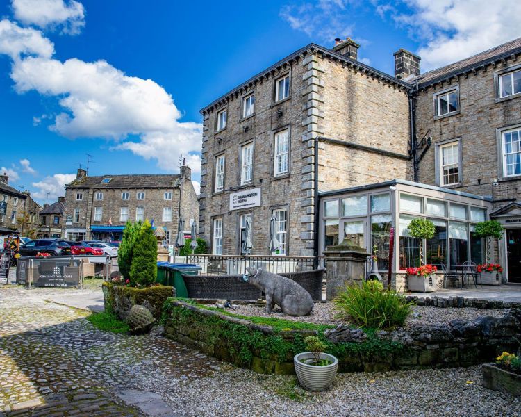 Grassington town centre seen on the all creatures great and small tour