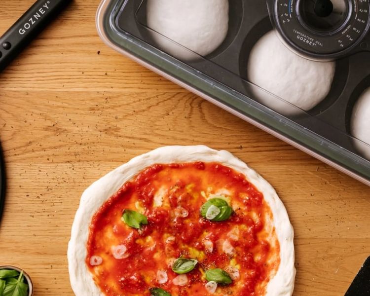 pizza base and doughballs for a pizza making class
