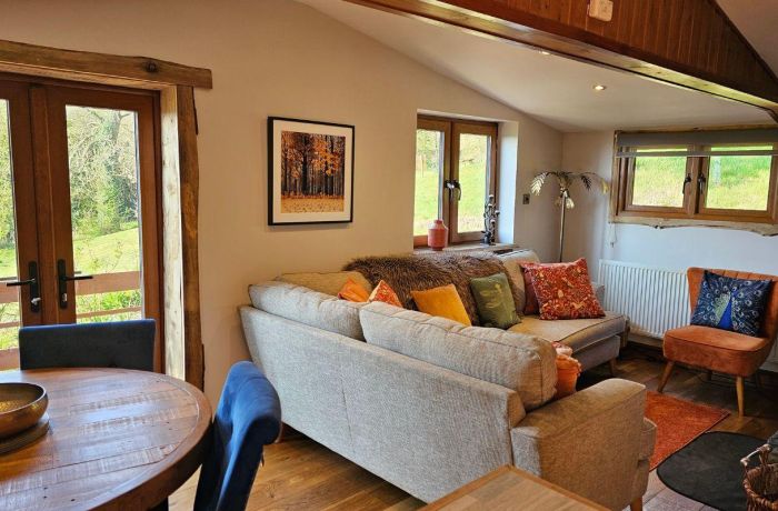Living room area in mountain view lodge