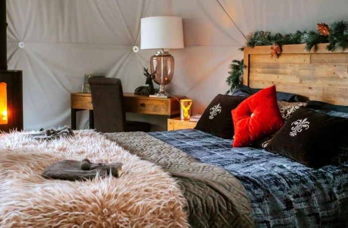 Cosy bed inside star dome