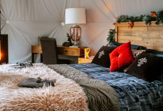 Cosy bed inside star dome