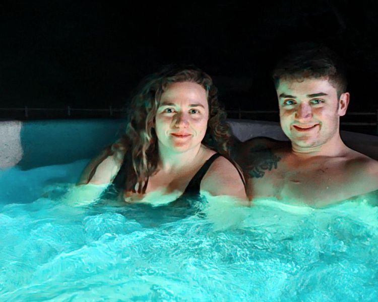 Couple in hot tub