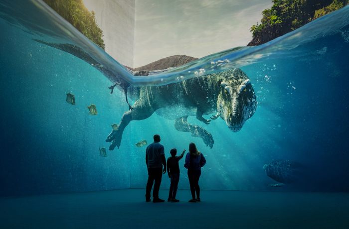Prehistoric dinosaur exhibition at lightroom london