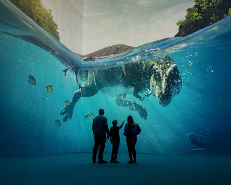 Prehistoric dinosaur exhibition at lightroom london