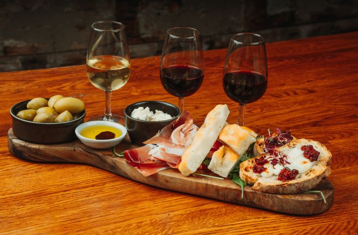 wine and nibbles