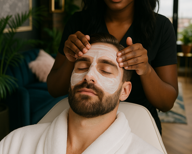gentleman having a facial treatment